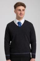 BLUE AND SILVER SWEATER 100%LAMBSWOOL